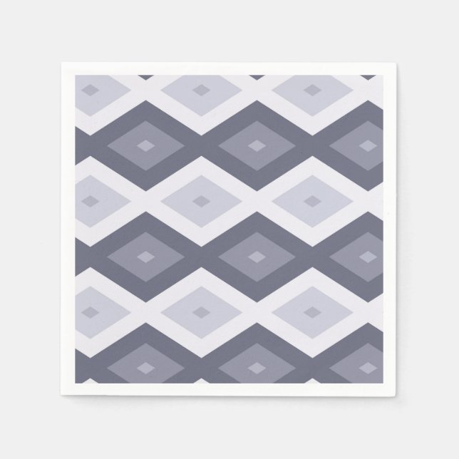 Shades of blue grey diamond pattern napkin (Front)