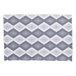 Shades of blue grey diamond pattern pillowcase