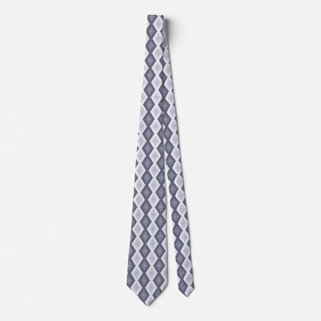 Shades of blue grey diamond pattern tie (Front)