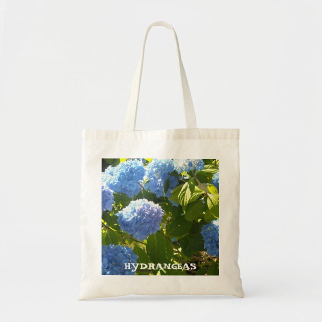 Shades of Blue Hydrangeas Tote Bag (Front)