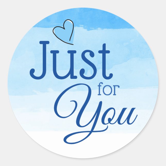 Shades of Blue Just for You Gift Stickers (Front)