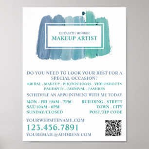 Shades Of Blue, Makeup Artist Advertising Poster