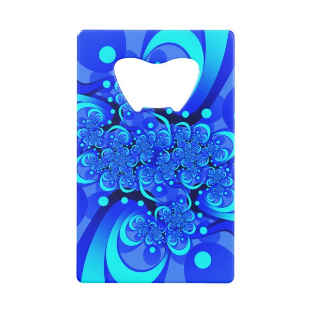 Shades of Blue Modern Abstract Fractal Art (Front)