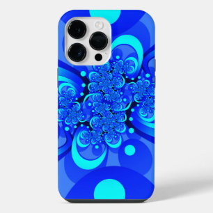 Shades of Blue Modern Abstract Fractal Art iPhone 14 Pro Max Case