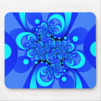 Shades of Blue Modern Abstract Fractal Art