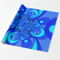 Shades of Blue Modern Abstract Fractal Art