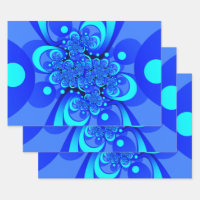 Shades of Blue Modern Abstract Fractal Art