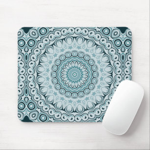 Shades of Blue Nautical Mandala Design Mouse Mat