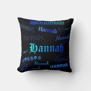 Shades of Blue on Black - Hannah Cushion