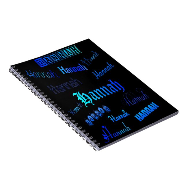 Shades of Blue on Black - Hannah Notebook (Right Side)