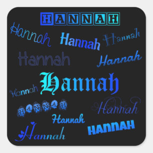 Shades of Blue on Black - Hannah Square Sticker