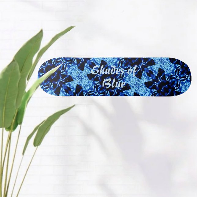Shades of Blue Pattern Customisable Skateboard (Creator Uploaded)