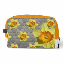 Shades of Blue Pattern Daffodils Toiletry Bag