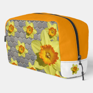 Shades of Blue Pattern Daffodils Toiletry Bag