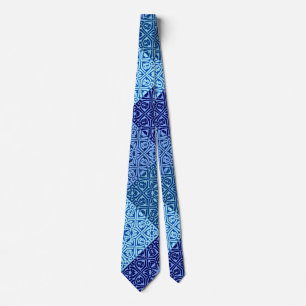 Shades of blue pattern neck tie