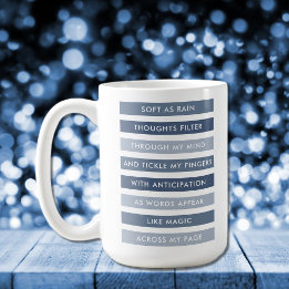 Shades of Blue Poem for Writers Personalised Coffee Mug