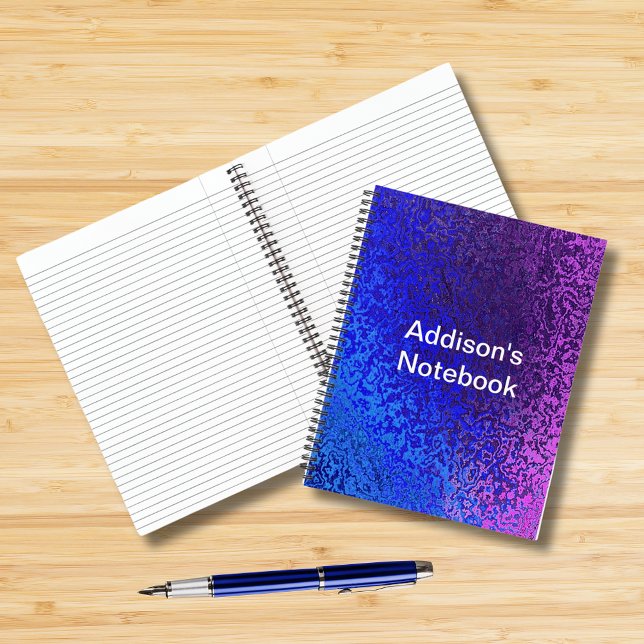 Shades of Blue Purple Shiny Look Pattern Name Notebook (Shades of Blue Purple Shiny Look Pattern Name Notebook)