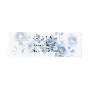 Shades of Blue Roses Vintage Floral Design