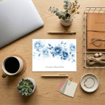 Shades of Blue Roses Vintage Floral Design