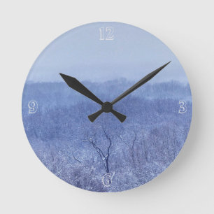 Shades of Blue Round Clock