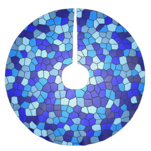 Shades of Blue Stained Glass by Shirley Taylor Brushed Polyester Tree Skirt