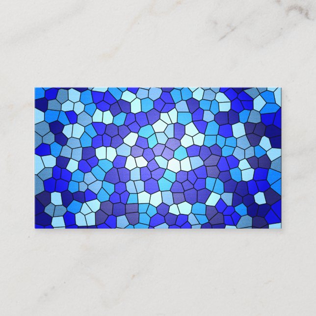 Shades Of Blue Stained Glass by Shirley Taylor Business Card (Front)