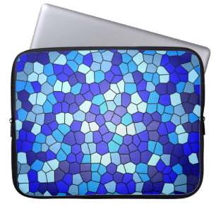 Shades Of Blue Stained Glass by Shirley Taylor Laptop Sleeve