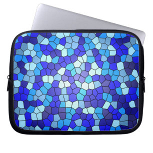Shades Of Blue Stained Glass by Shirley Taylor Laptop Sleeve