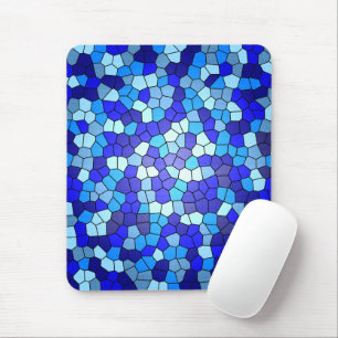Shades Of Blue Stained Glass by Shirley Taylor Mouse Mat