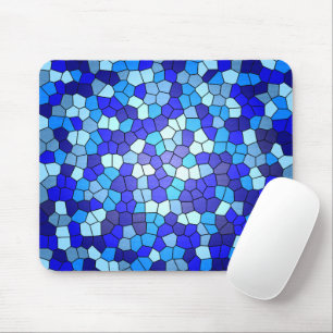 Shades Of Blue Stained Glass by Shirley Taylor Mouse Mat