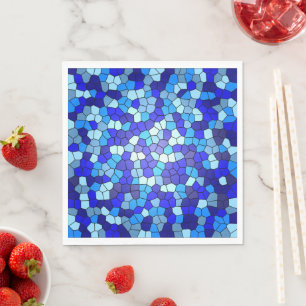 Shades Of Blue Stained Glass by Shirley Taylor Napkin