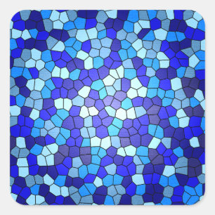 Shades Of Blue Stained Glass by Shirley Taylor Square Sticker