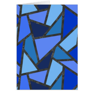 Shades of blue stained glass pattern