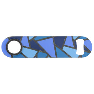 Shades of blue stained glass pattern