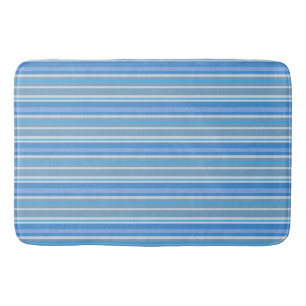 Shades of Blue Striped Bath Mat