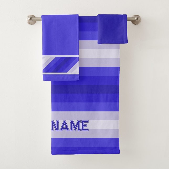 Shades of blue striped bath towel set (Creator Uploaded)