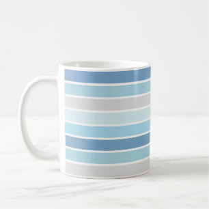 Shades of Blue Striped Coffee Mug