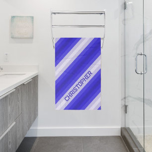 Shades of blue stripes bath towel