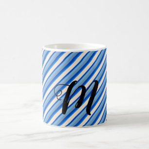 Shades of Blue Stripes Coffee Mug