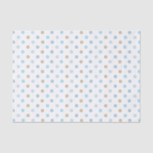 SHADES OF BLUE & TAN POLKA DOTS TISSUE PAPER