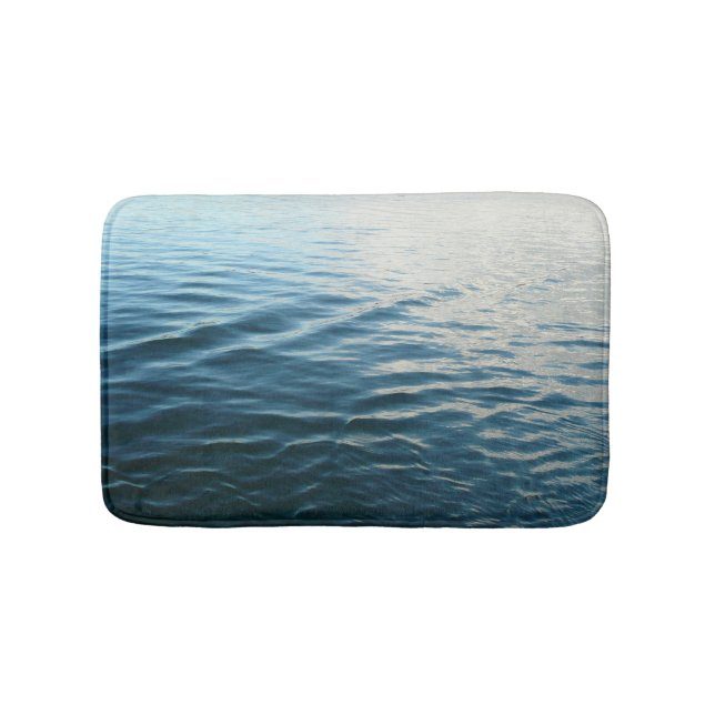 Shades of Blue Water Abstract Nature Photography Bath Mat (Front)