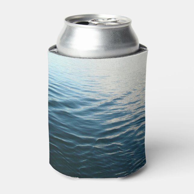 Shades of Blue Water Abstract Nature Photography Can Cooler (Can Front)
