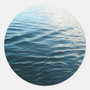 Shades of Blue Water Abstract Nature Photography Classic Round Sticker