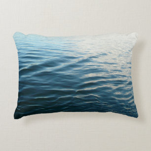 Shades of Blue Water Abstract Nature Photography Decorative Cushion