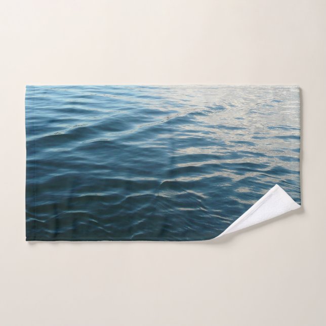 Shades of Blue Water Abstract Nature Photography Hand Towel (Hand Towel)