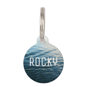 Shades of Blue Water Abstract Nature Photography Pet Tag