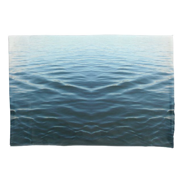 Shades of Blue Water Abstract Nature Photography Pillowcase (Front)
