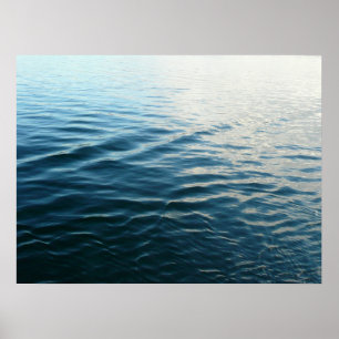 Shades of Blue Water Abstract Nature Photography Poster