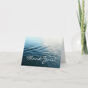 Shades of Blue Water Abstract Nature Photography Thank You Card