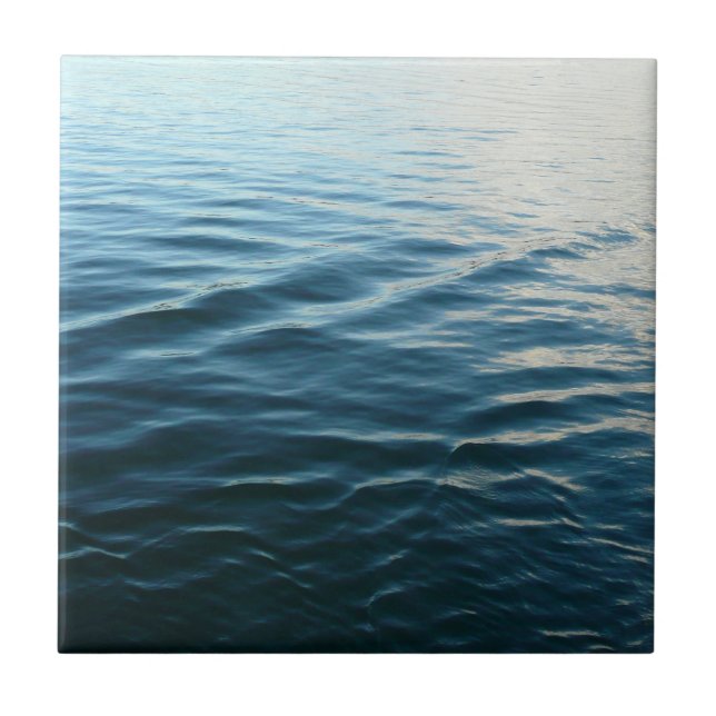 Shades of Blue Water Abstract Nature Photography Tile (Front)